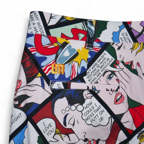 LOUDMOUTH 11" Crak Comic PrinLoudmouth Men's Size 36 Golf Shorts John Dat Shorts - Picture 3 of 7